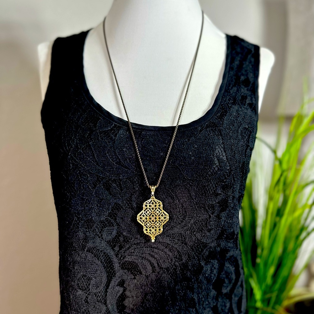 Kendra Scott Kathy Necklace Bronze, Long Adjustable Chain